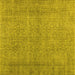 Square Machine Washable Persian Yellow Traditional Rug, wshtr476yw