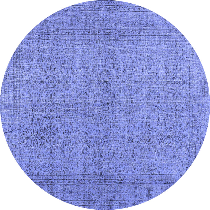Round Persian Blue Traditional Rug, tr476blu