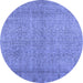 Round Persian Blue Traditional Rug, tr476blu