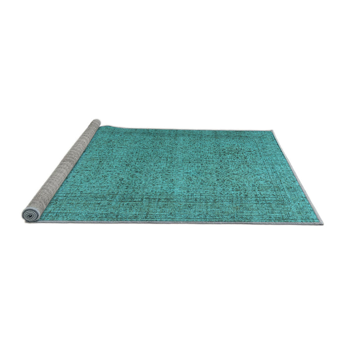 Sideview of Machine Washable Persian Light Blue Traditional Rug, wshtr476lblu