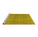 Sideview of Machine Washable Persian Yellow Traditional Rug, wshtr476yw