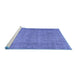 Sideview of Machine Washable Persian Blue Traditional Rug, wshtr476blu