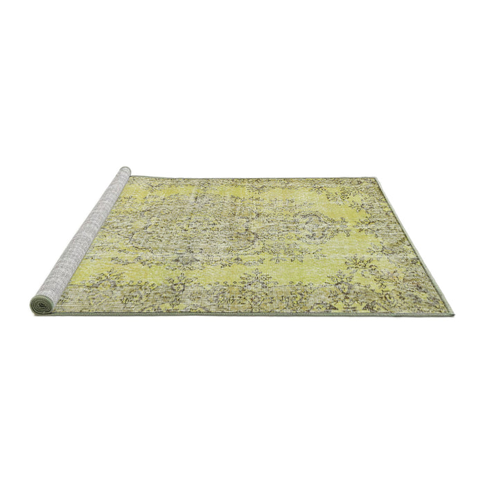 Sideview of Machine Washable Traditional Gold Rug, wshtr477