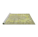 Sideview of Machine Washable Traditional Gold Rug, wshtr477