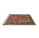 Sideview of Machine Washable Traditional Saffron Red Rug, wshtr4770