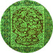 Machine Washable Persian Green Traditional Area Rugs, wshtr4770grn