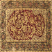 Square Machine Washable Persian Brown Traditional Rug, wshtr4770brn