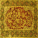 Square Persian Yellow Traditional Rug, tr4770yw