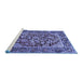 Sideview of Machine Washable Persian Blue Traditional Rug, wshtr4770blu