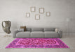 Machine Washable Persian Pink Traditional Rug in a Living Room, wshtr4770pnk