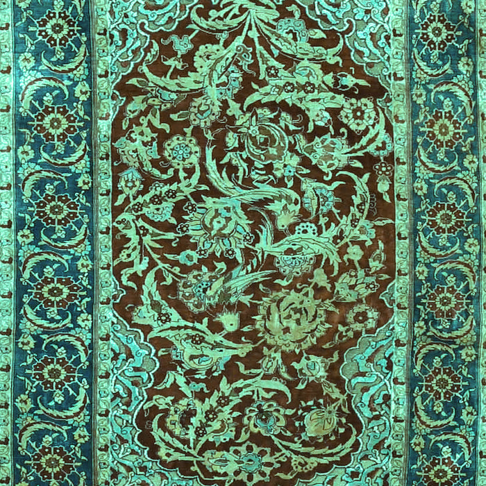 Machine Washable Persian Turquoise Traditional Area Rugs, wshtr4770turq