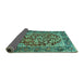 Sideview of Persian Turquoise Traditional Rug, tr4770turq