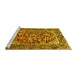 Sideview of Machine Washable Persian Yellow Traditional Rug, wshtr4770yw