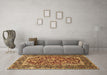 Machine Washable Persian Brown Traditional Rug in a Living Room,, wshtr4770brn