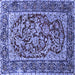 Square Persian Blue Traditional Rug, tr4770blu