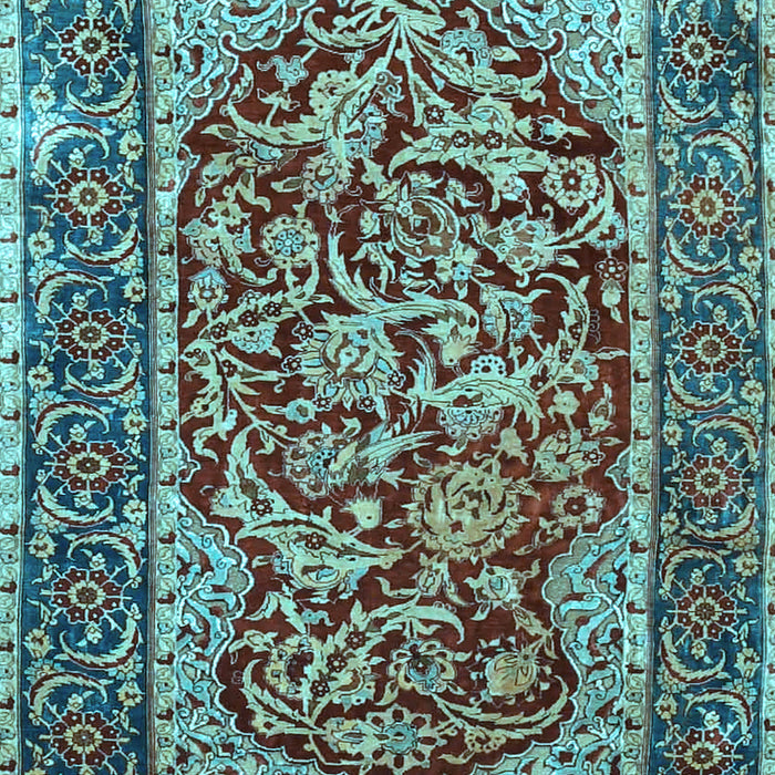 Machine Washable Persian Light Blue Traditional Rug, wshtr4770lblu