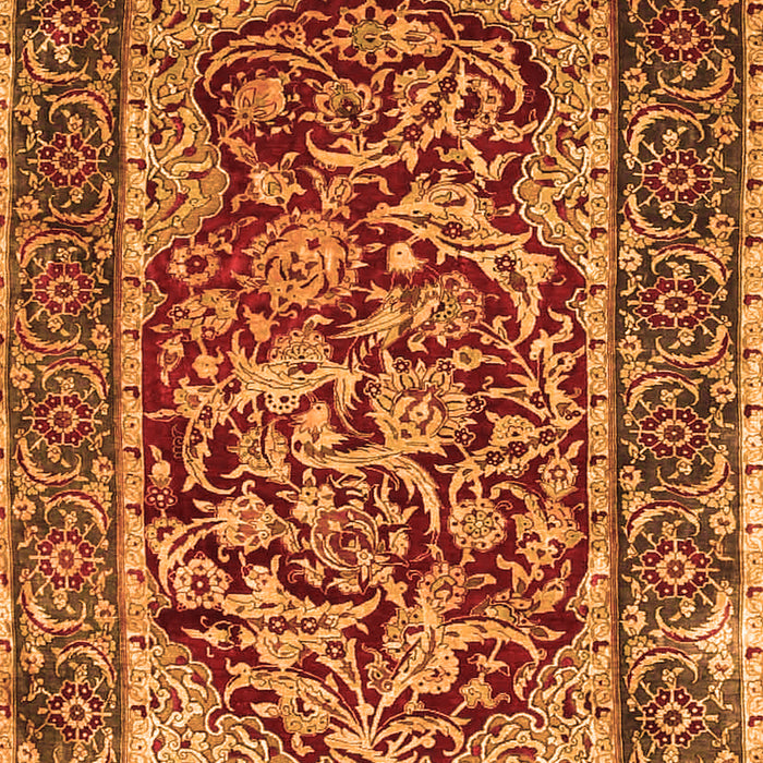 Serging Thickness of Machine Washable Persian Orange Traditional Area Rugs, wshtr4770org
