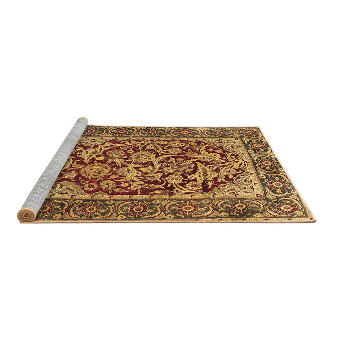 Sideview of Machine Washable Persian Brown Traditional Rug, wshtr4770brn