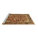 Sideview of Machine Washable Persian Brown Traditional Rug, wshtr4770brn