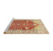 Sideview of Machine Washable Traditional Brown Gold Rug, wshtr4771