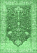 Machine Washable Animal Emerald Green Traditional Area Rugs, wshtr4771emgrn