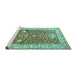 Sideview of Machine Washable Animal Turquoise Traditional Area Rugs, wshtr4771turq