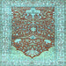 Square Machine Washable Animal Light Blue Traditional Rug, wshtr4771lblu