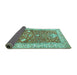 Sideview of Animal Turquoise Traditional Rug, tr4771turq