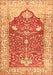 Serging Thickness of Machine Washable Animal Orange Traditional Area Rugs, wshtr4771org
