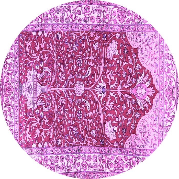 Round Machine Washable Animal Purple Traditional Area Rugs, wshtr4771pur