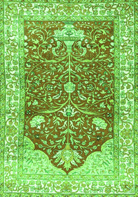 Animal Green Traditional Rug, tr4771grn