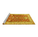 Sideview of Machine Washable Animal Yellow Traditional Rug, wshtr4771yw