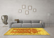 Machine Washable Animal Yellow Traditional Rug in a Living Room, wshtr4771yw