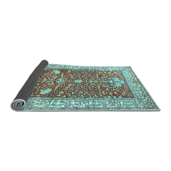Sideview of Animal Light Blue Traditional Rug, tr4771lblu