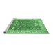 Sideview of Machine Washable Animal Emerald Green Traditional Area Rugs, wshtr4771emgrn