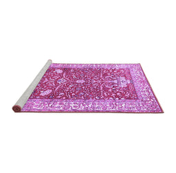 Sideview of Machine Washable Animal Purple Traditional Area Rugs, wshtr4771pur