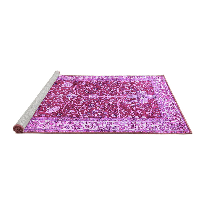 Sideview of Machine Washable Animal Purple Traditional Area Rugs, wshtr4771pur