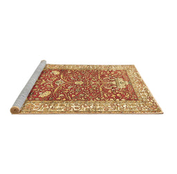 Sideview of Machine Washable Animal Brown Traditional Rug, wshtr4771brn
