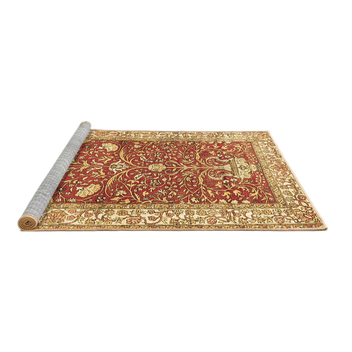 Sideview of Machine Washable Animal Brown Traditional Rug, wshtr4771brn