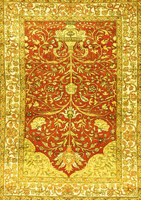 Animal Yellow Traditional Rug, tr4771yw