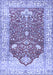 Machine Washable Animal Blue Traditional Rug, wshtr4771blu