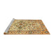 Sideview of Machine Washable Traditional Chrome Gold Yellow Rug, wshtr4772