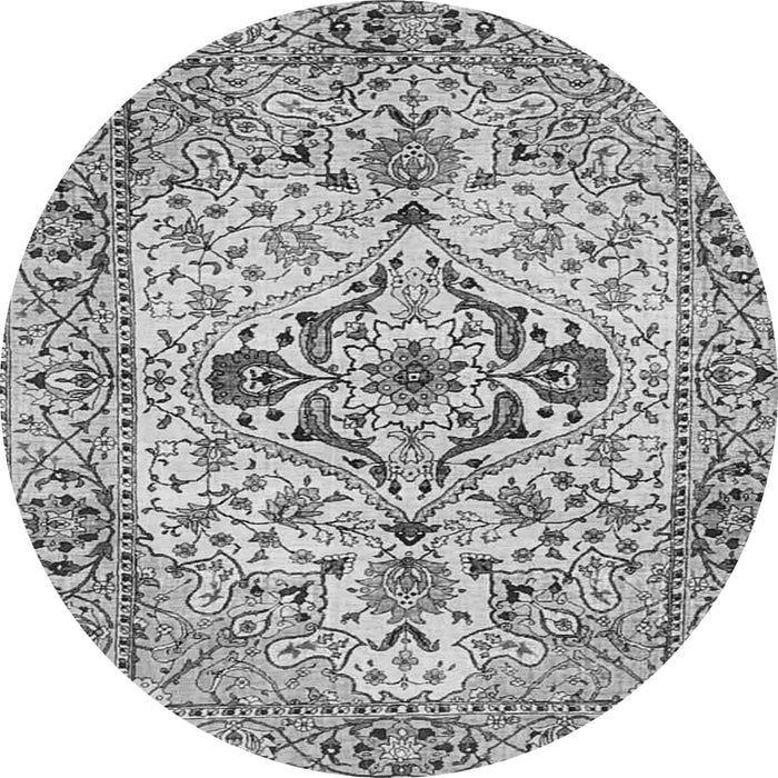 Machine Washable Medallion Gray Traditional Rug, wshtr4772gry