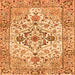 Serging Thickness of Medallion Orange Traditional Rug, tr4772org