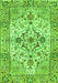 Serging Thickness of Machine Washable Medallion Green Traditional Area Rugs, wshtr4772grn