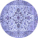 Round Medallion Blue Traditional Rug, tr4772blu