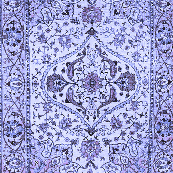 Machine Washable Medallion Blue Traditional Rug, wshtr4772blu