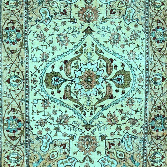 Medallion Light Blue Traditional Rug, tr4772lblu