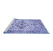 Sideview of Machine Washable Medallion Blue Traditional Rug, wshtr4772blu