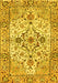 Machine Washable Medallion Yellow Traditional Rug, wshtr4772yw